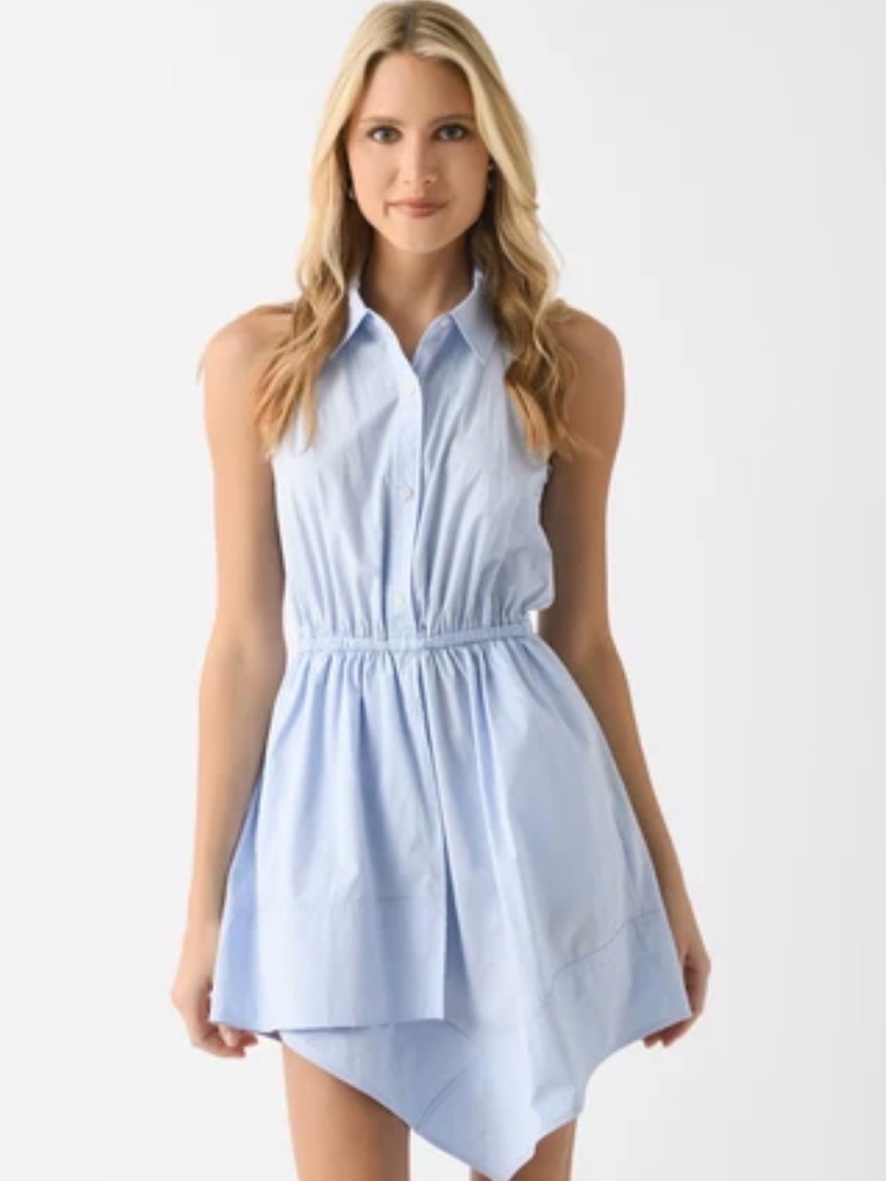 A.L.C. Sleeveless Light Blue Aria Poplin Mini Shirt Dress Size 2